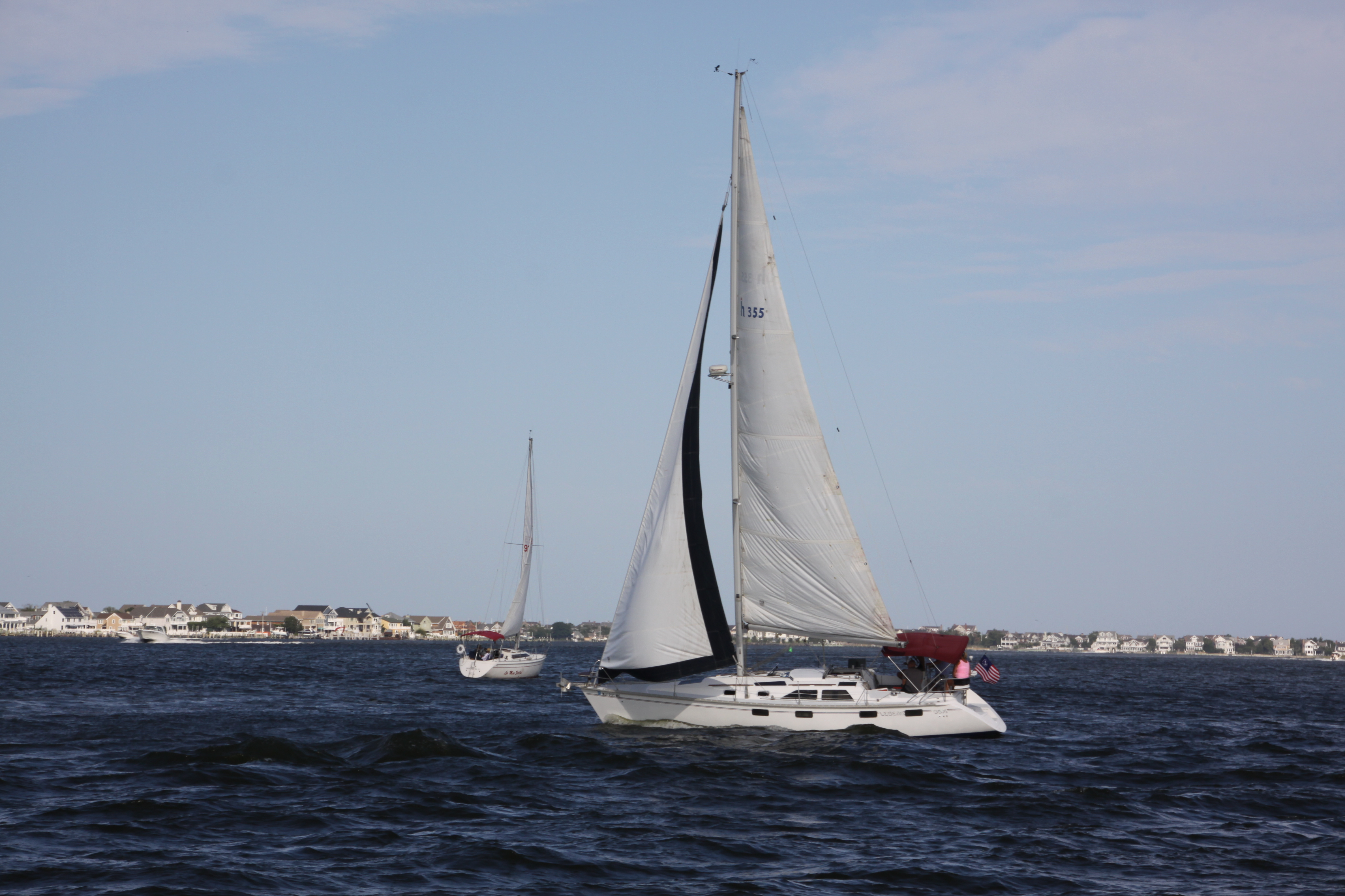 Sean sailing his Hunter 35.5.