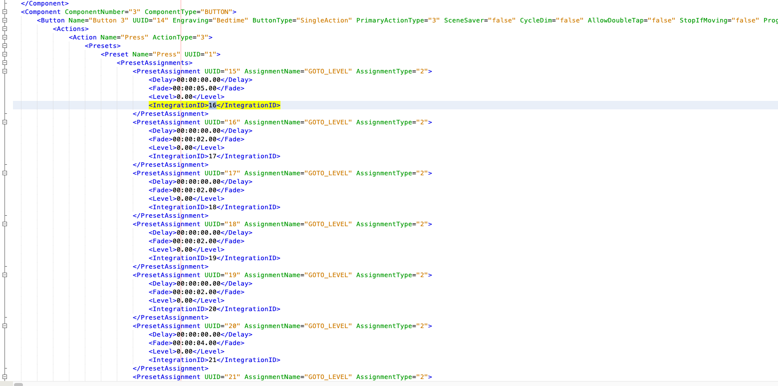 XML fragment from the main repeater showing the system configuration.